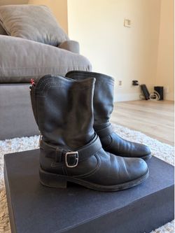 Bally Black Leather Moto Ankle Boots - US Women's Size 6 (EU 36)