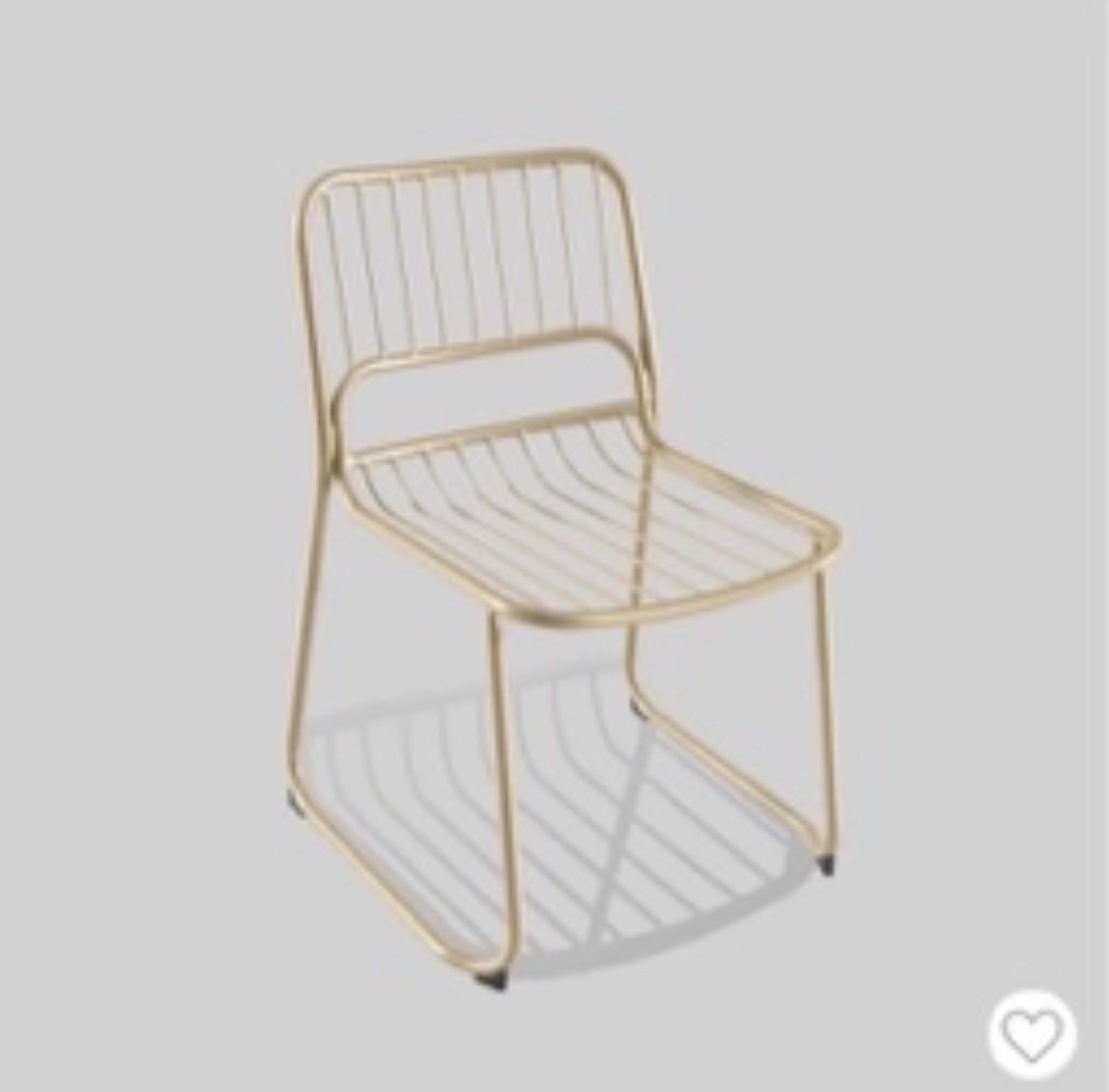 3 Gold Metal Stackable Chairs