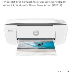 HP DeskJet 3755 All-in-One Wireless Printer, White And Grey. *FREE DELIVERY*