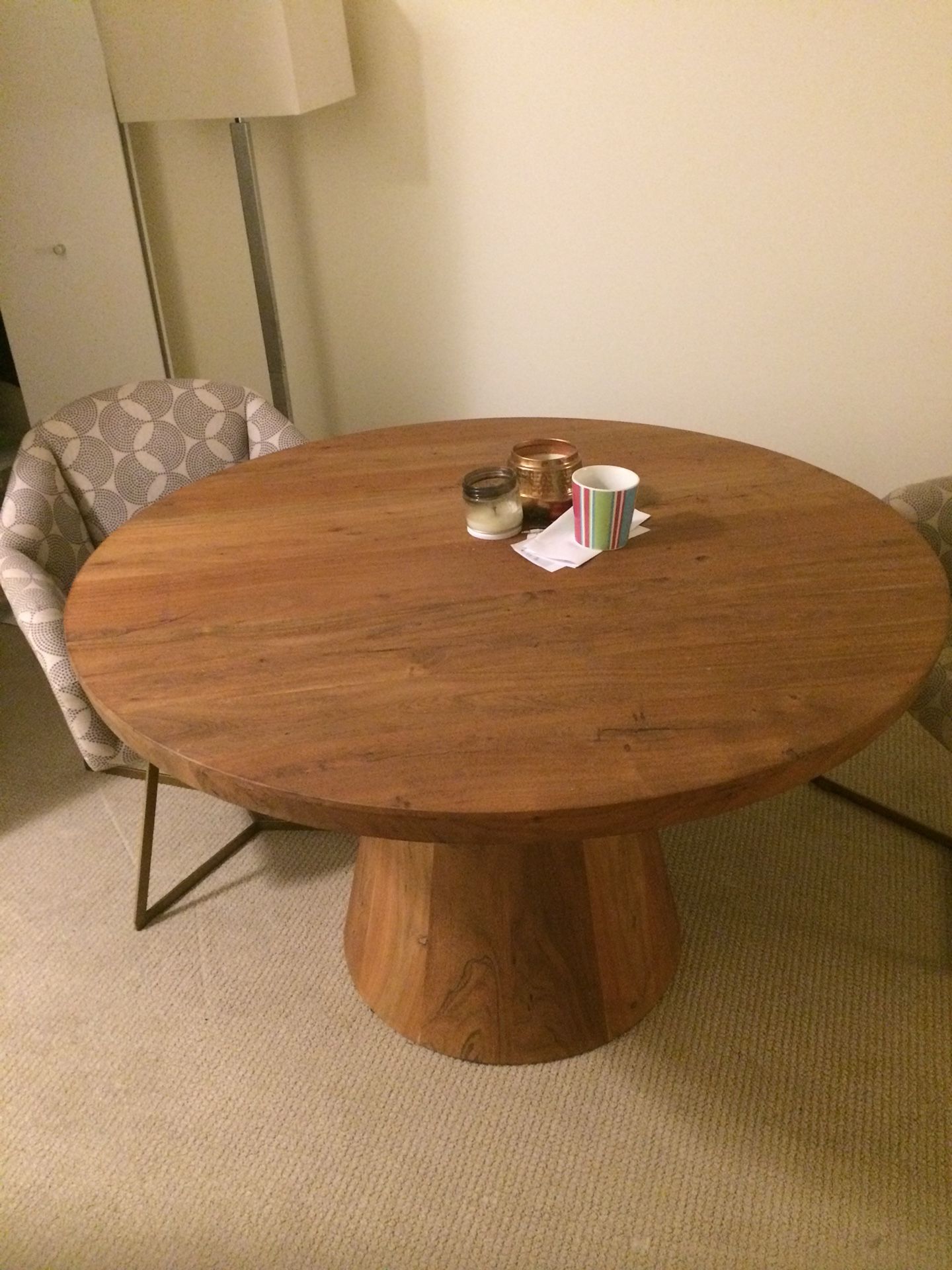 Crate and barrel wood dining table