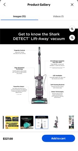 Brand new Shark Detect Lift-Away ADV Upright Vacuum LA490 Mauve