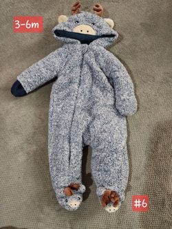 Baby Reindeer Fleece Snowsuit 3-6 Months