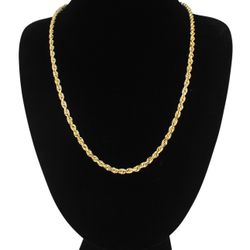 4mm 14k Solid Gold Rope Chain