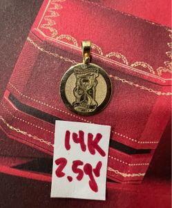 14K Solid Gold Pendant For Wedding 2.5Gr