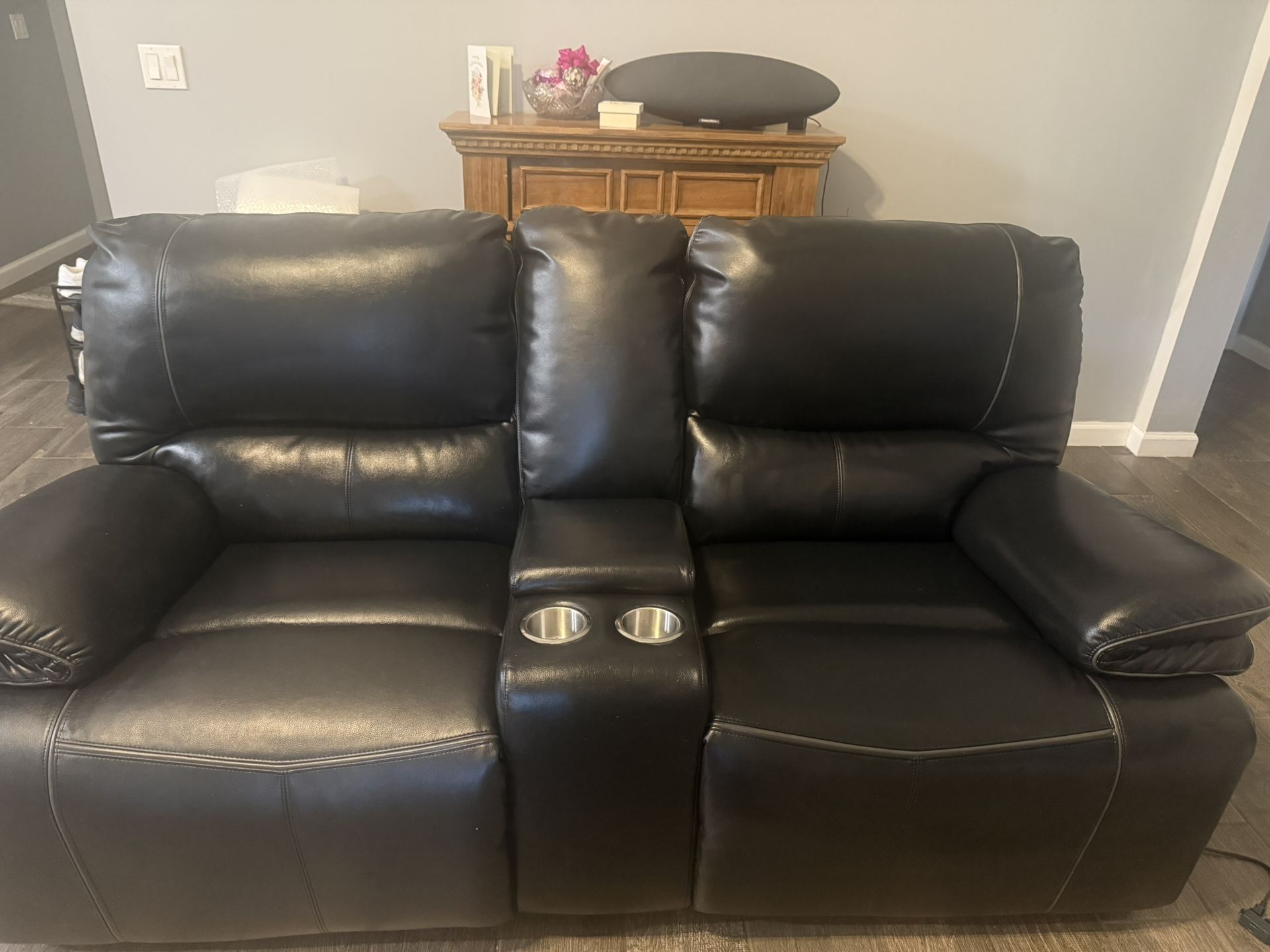 Black Recliner And Love Seat