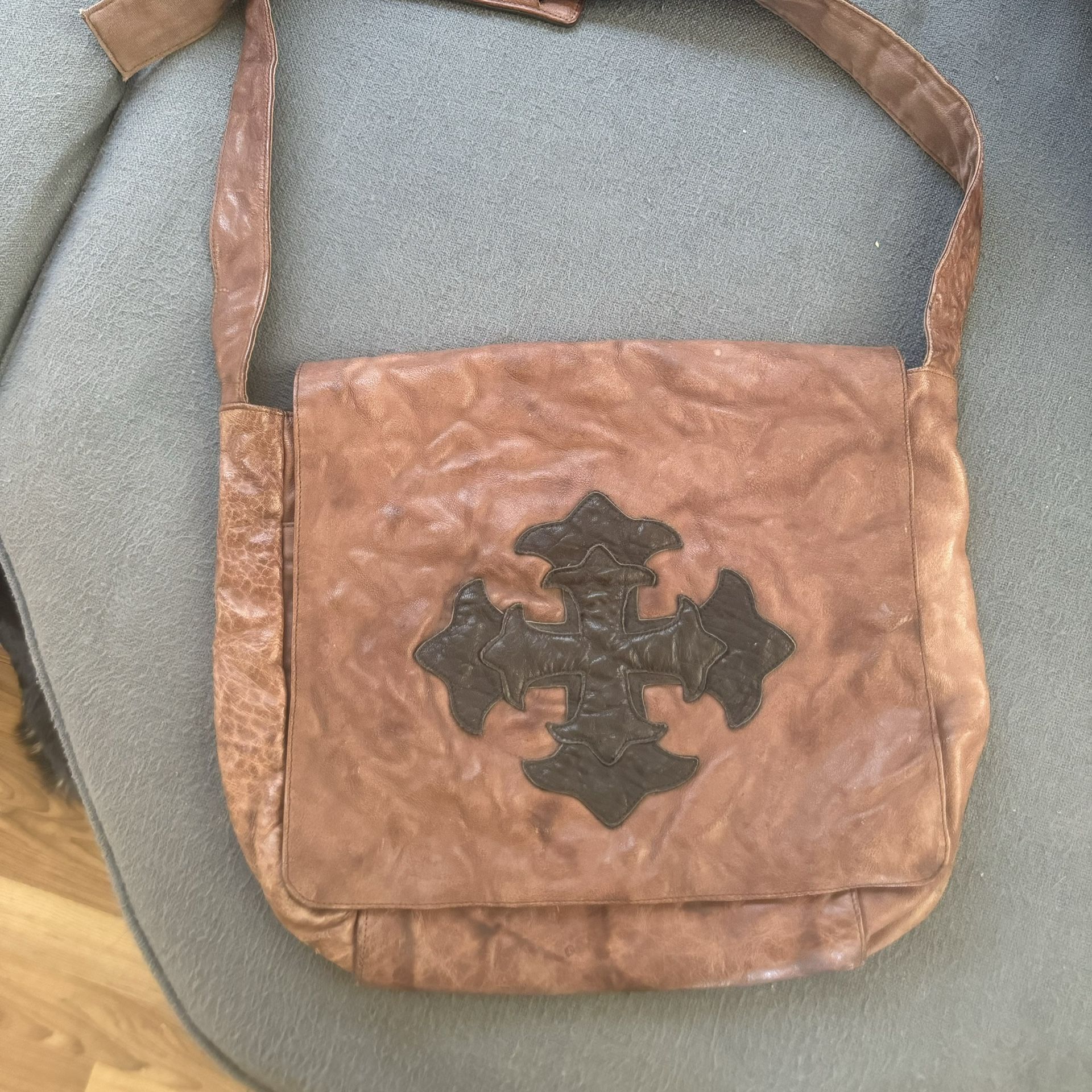 Leather Bag Chrome Hearts Style