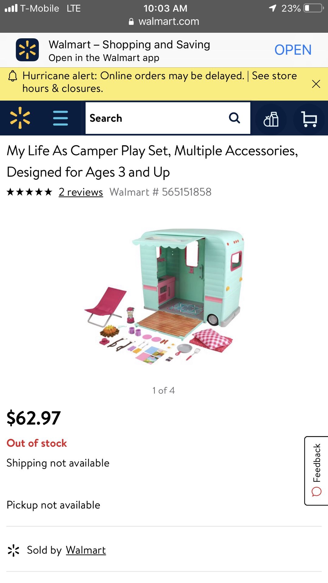 My Life As Camper Play Set RV Bus Our Generation doll and acessories