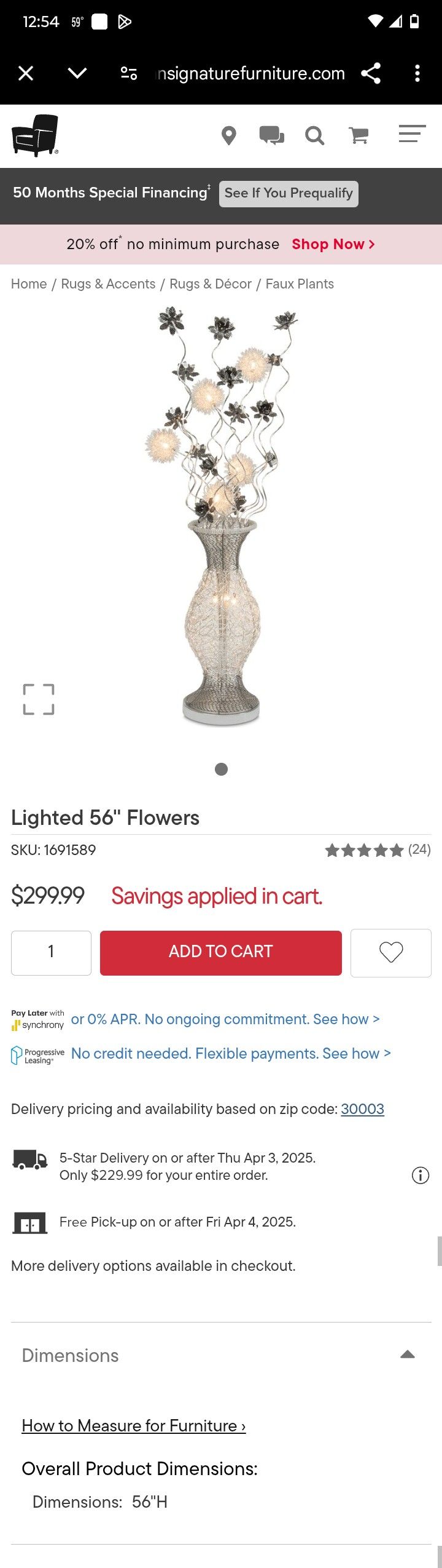Lighted 56'' Flowers