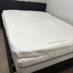 Queen bed mattress and topper