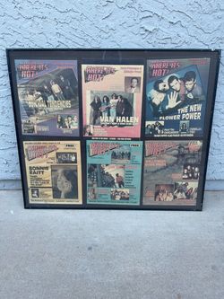 6 Vintage Where it’s Hot Music magazine’s framed from the 1990 time frame 36 x 30 PhoenixAz Publication