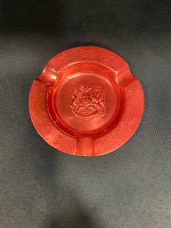 Vintage small and beautiful copper ashtray/dish with emblem of Chile