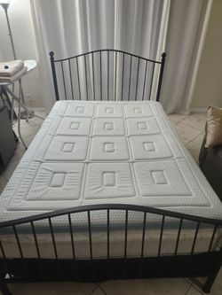 Newer Complete Full Size Bed, Frame & Topper $199.99- Firm