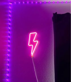 Pink led lighting bolt