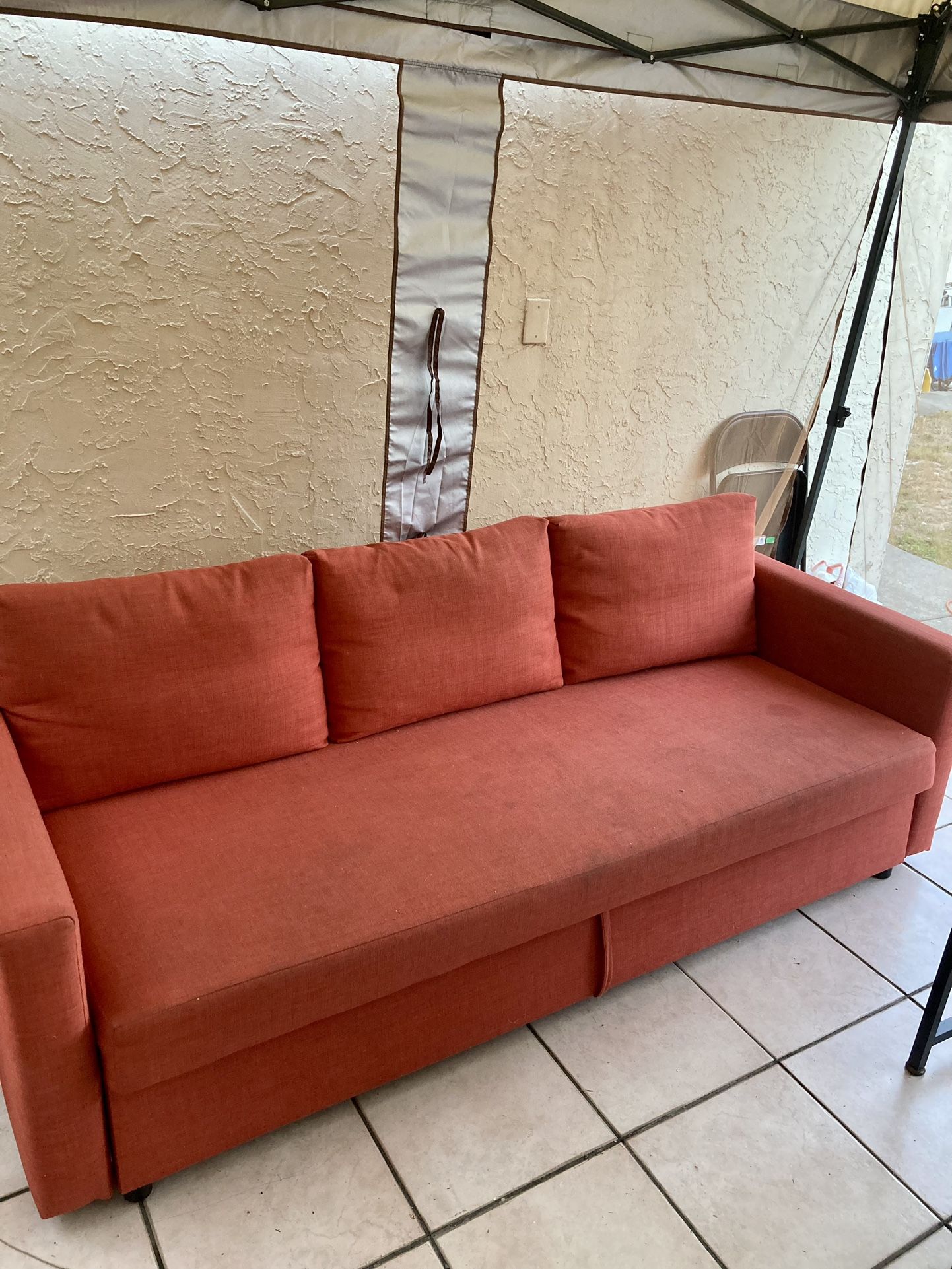 Red IKEA Friheten Foldable Sleeper Sofa