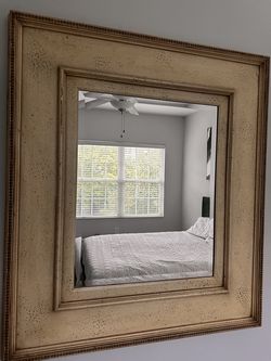 Large Square Cream Mirror