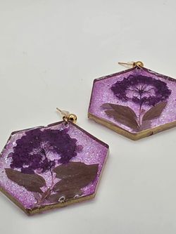 Purple Hydrangea Earrings