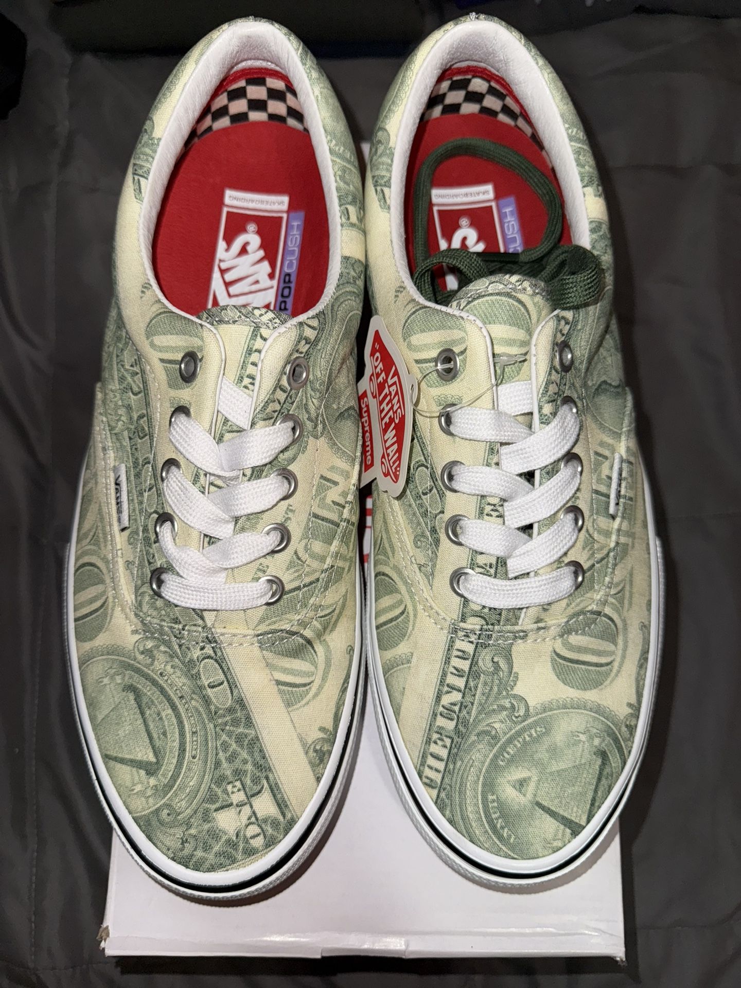 Supreme X Vans Dollar Sneakers Size 10
