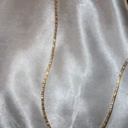 14 K Solid 16 Inch Yellow Canary & White Diamond Choker Chain