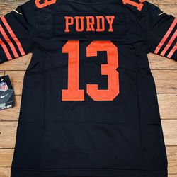 Youth black and red San Francisco 49ers Brock Purdy jersey