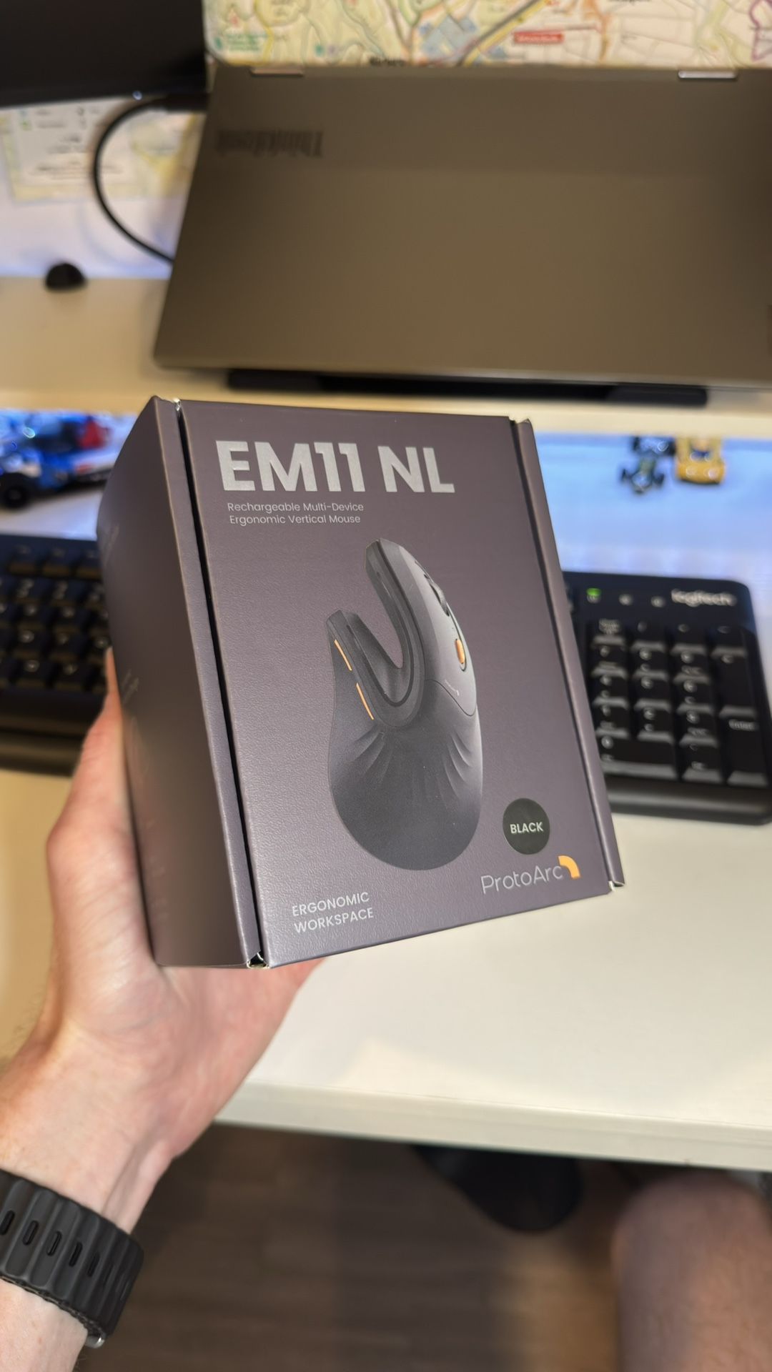 Ergo Rechargeable Wireless Mouse Bluetooth Mice with 3 Multi-Device for PC/Notebook/Laptop,