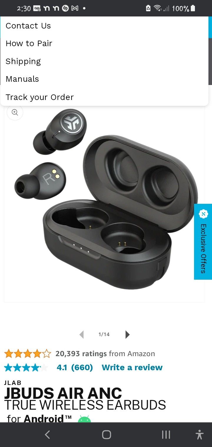 JBL Bluetooth Earbuds New Condition