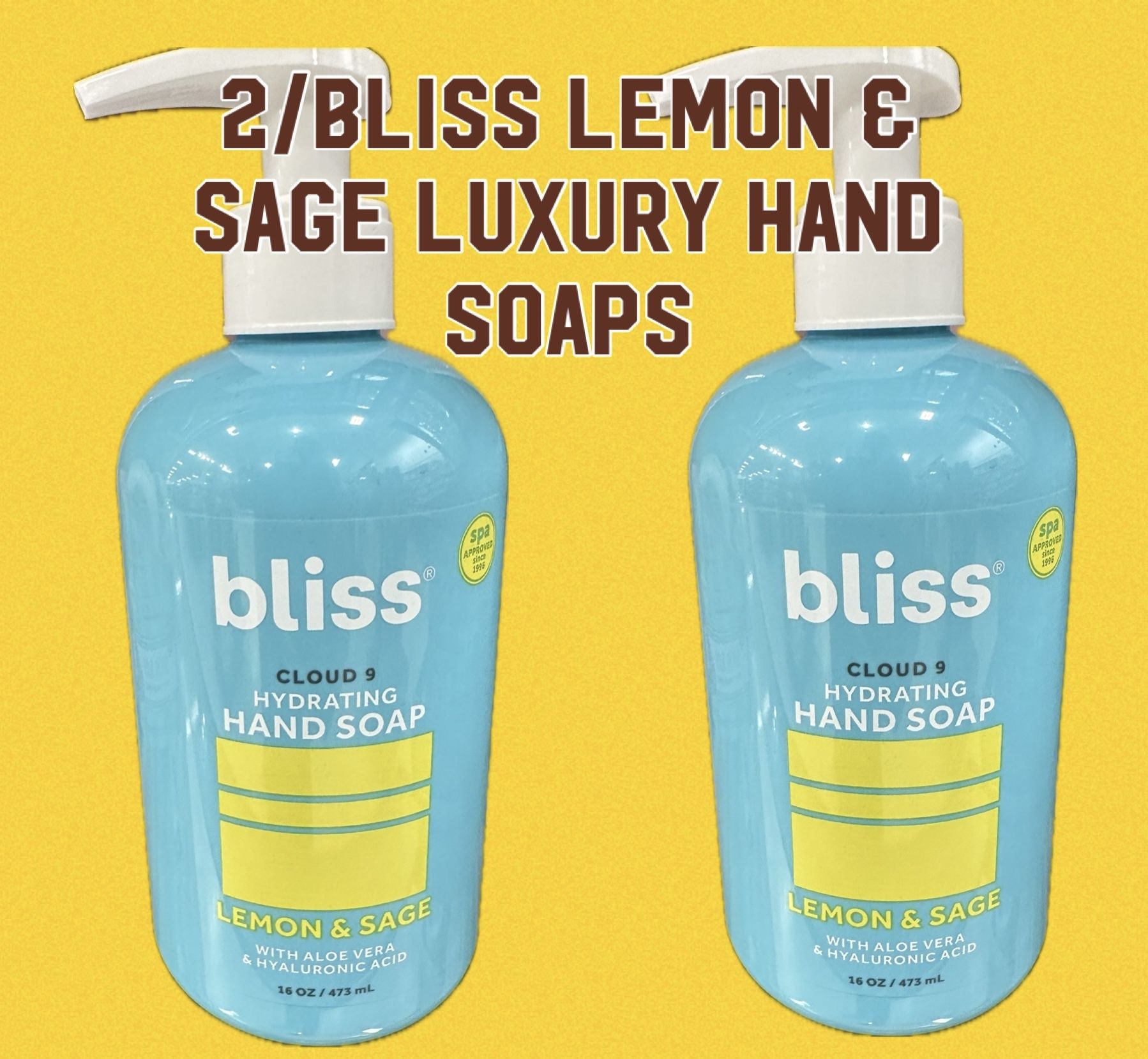 Bliss Lemon Sage Set /2 16oz Luxury Handwashes