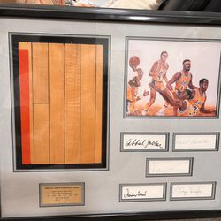 Authenticated Lakers Court And 5 Autographs 