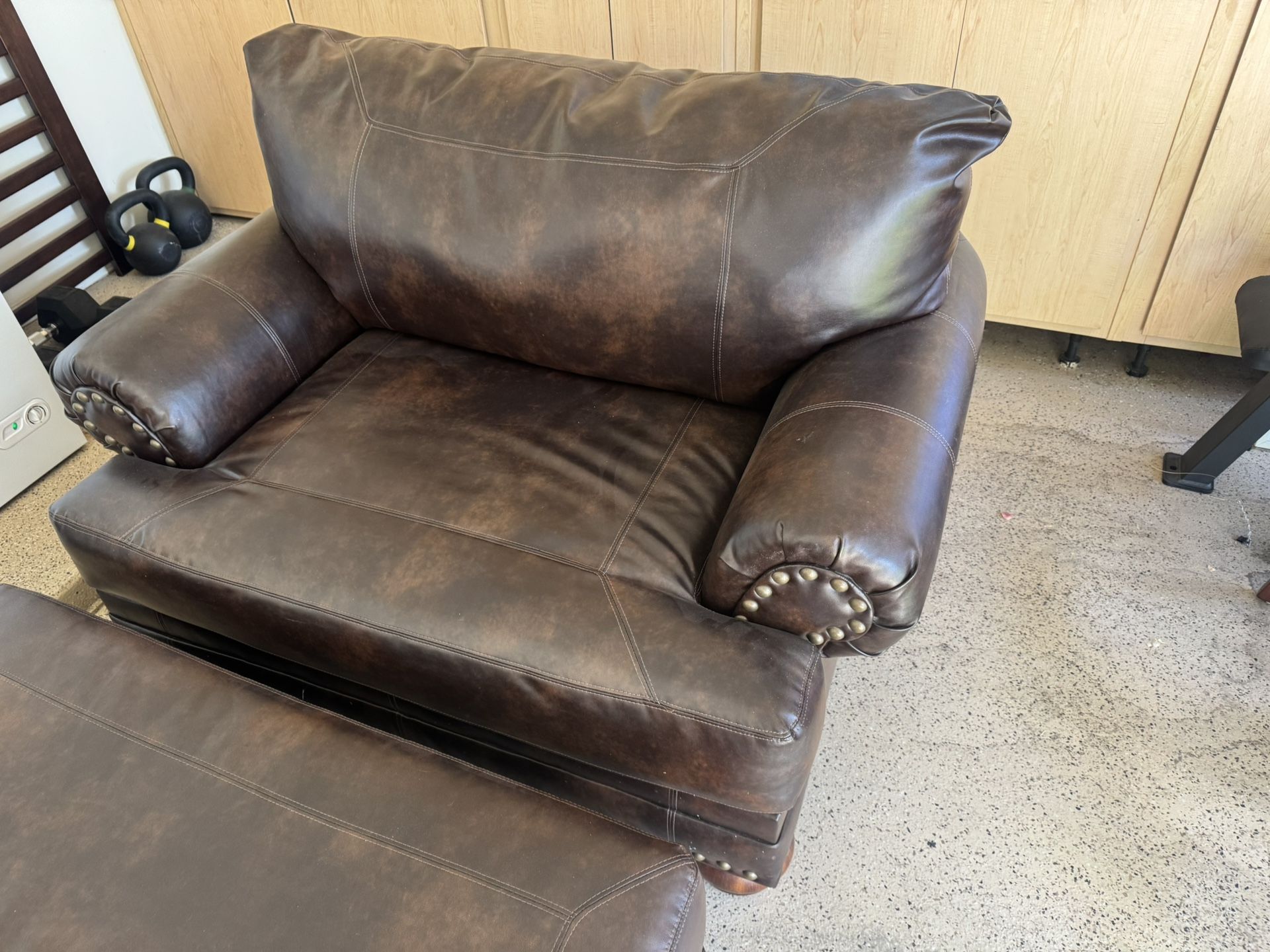 Leather Chair & Ottoman