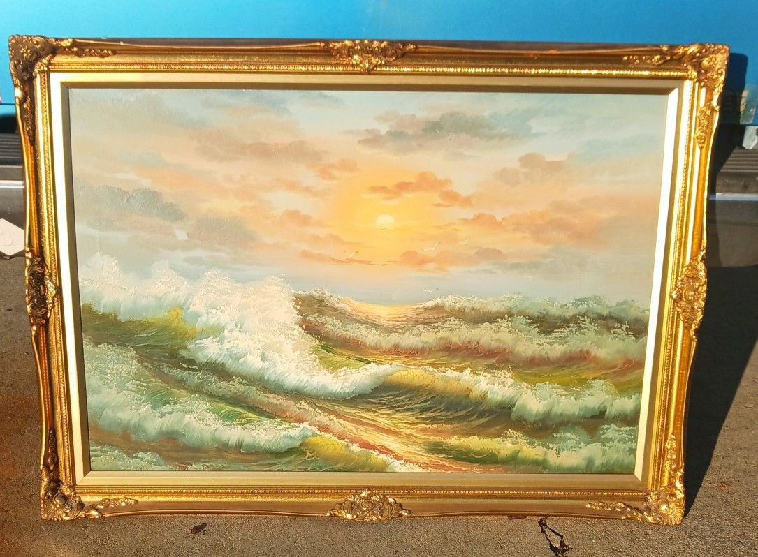 Sunset At The Beach painting.
