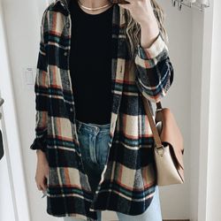 M womens plaid jacket 