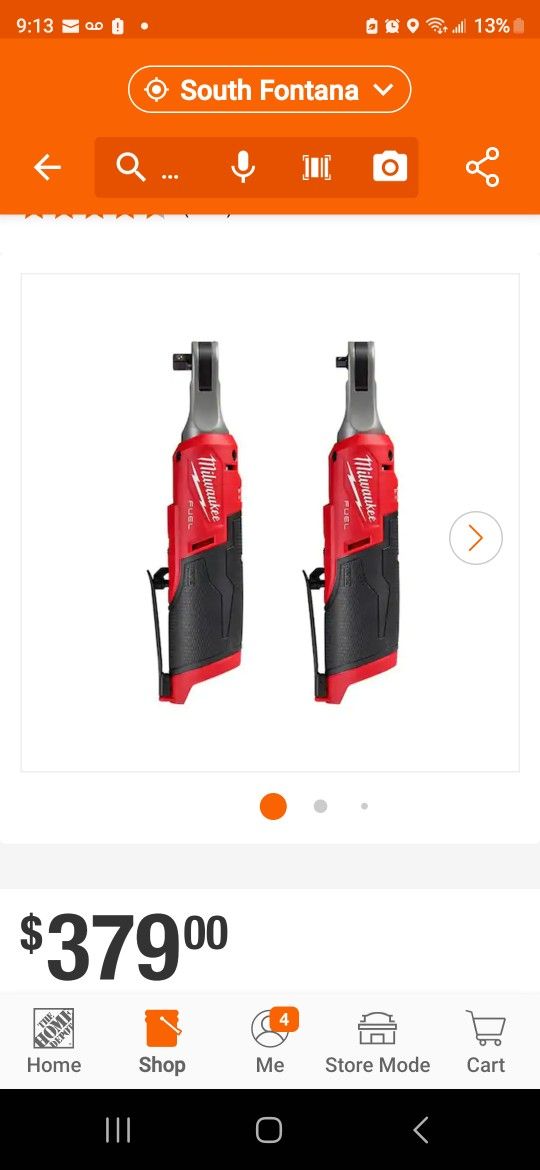 Milwaukee
M12 FUEL 12V Lithium-Ion Brushless Cordless High Speed 3/8 in. Ratchet with Brushless High Speed 1/4 in. Ratchet ( TOOLS ONLY )