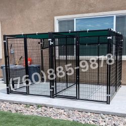 Extra Large Outdoor Heavy Duty Dog Kennel Cage With x 2 Stalls 5”x7” Each Stall  