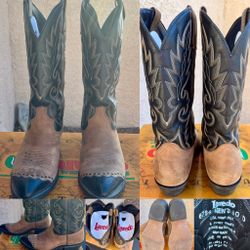 LAREDO 6784 Men's Western Two-Tone Fox Vamp Leather Boot - Like New In Box - 10D