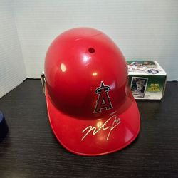 Mike Trout Autographed Helmet MLB Authenticated. Los Angeles Angels. MLB. silver