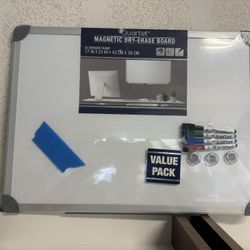 Quartet Magnetic Dry-Erase Board 17 x 23 Black and Silver Frame - Whiteboards