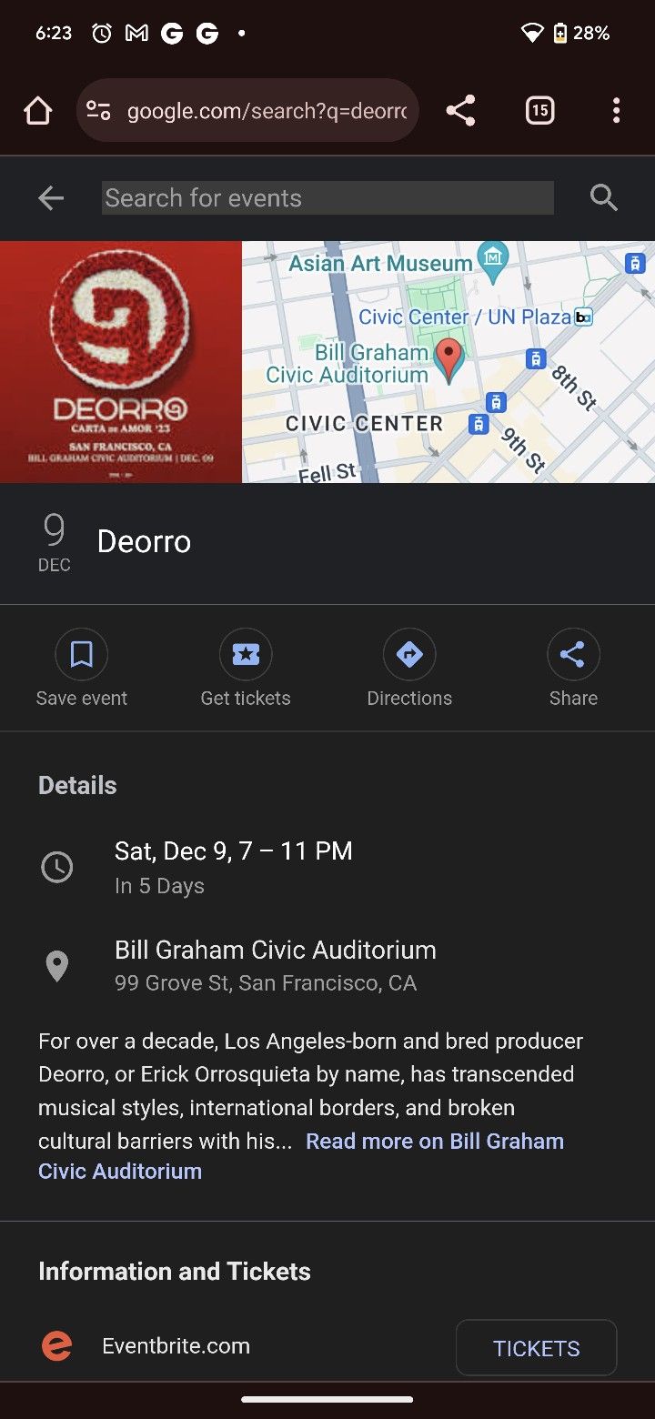 2 Deorro Tix For Sat 12/09/2023 San francisco