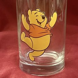 Vintage WINNIE the Pooh Walt Disney Productions Drinking Glass, 4” Tall, VG+