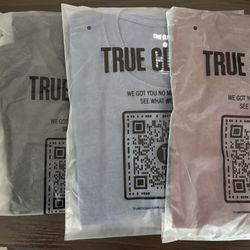 4 True Classic Men’s Shirts Size S-3 Crew Long Sleeve, 1 Button Down Long Sleeve