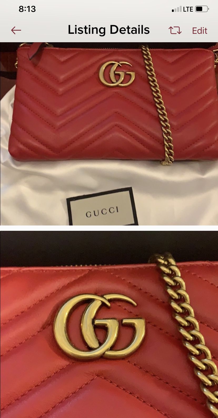 Gucci red wallet purse