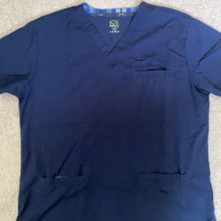 IguanaMed Men’s Scrubs Pair Top Size Large, Bottom Medium Navy Blue