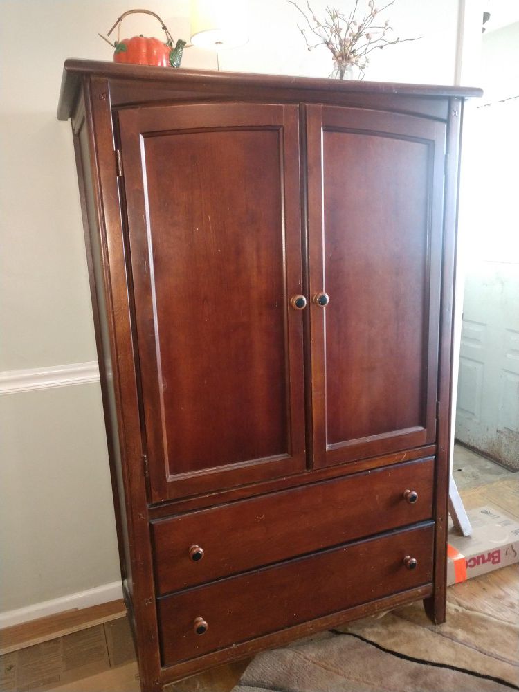 Solid wood small Ethan Allen armoire