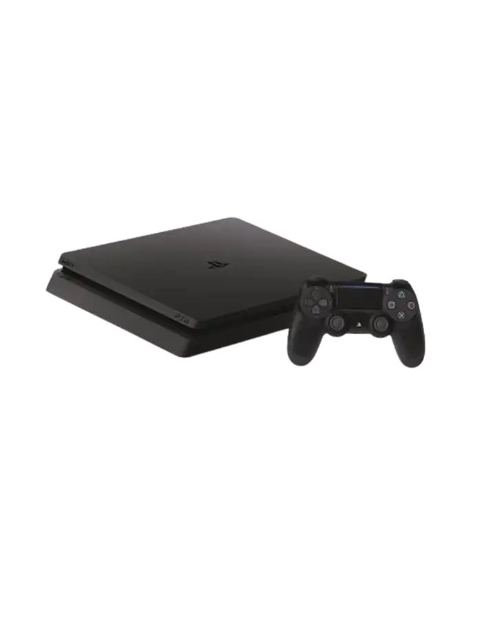 PS4 SLIM BLACK WITH 1 BLACK CONTROLLER