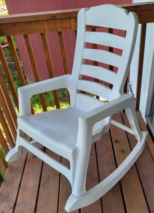 White, Resin Rocking Chair