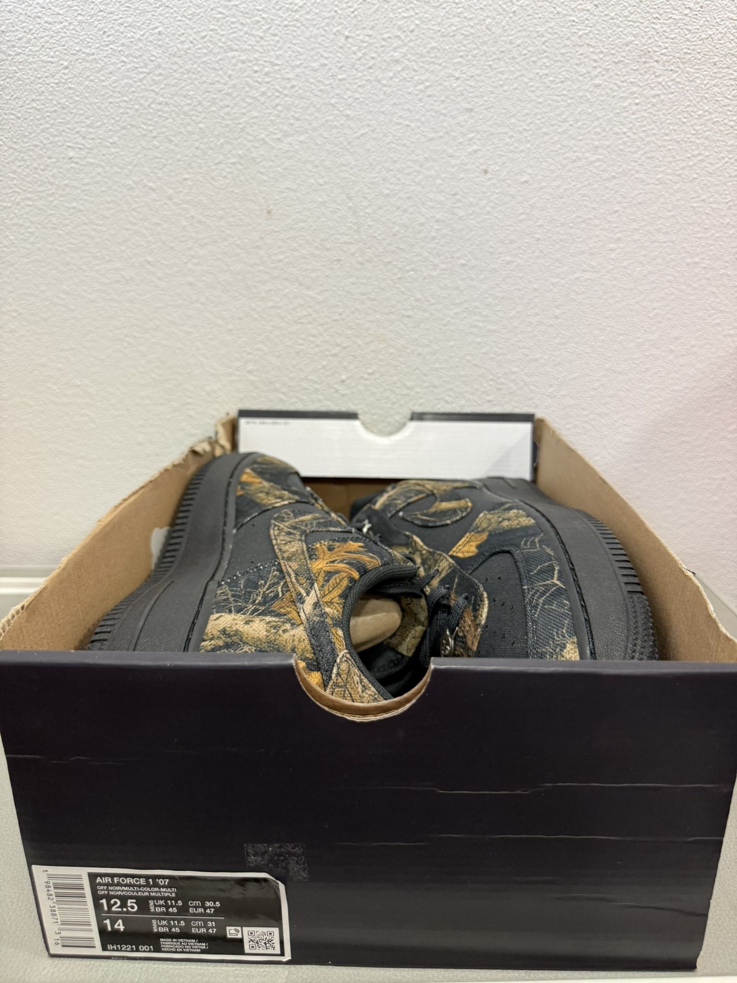 Realtree x Nike Air Force 1 Low Black Camo IH1221-001