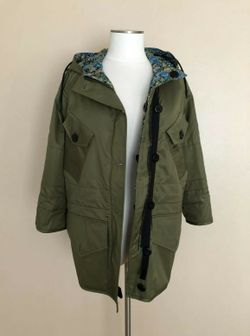 NWT COACH Shrunk Parka Reversible Army Green Floral Utility Jacket Size X Small and Small $1395
