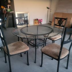 5 Pieces Dining Table, Table And Chairs 