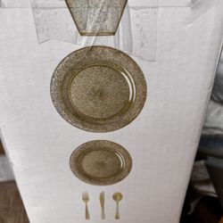 DINNERWARE PARTY SET 180 pcs  30 guest plates dinner and cake flatware, cups Desechables para 30 invitados  
