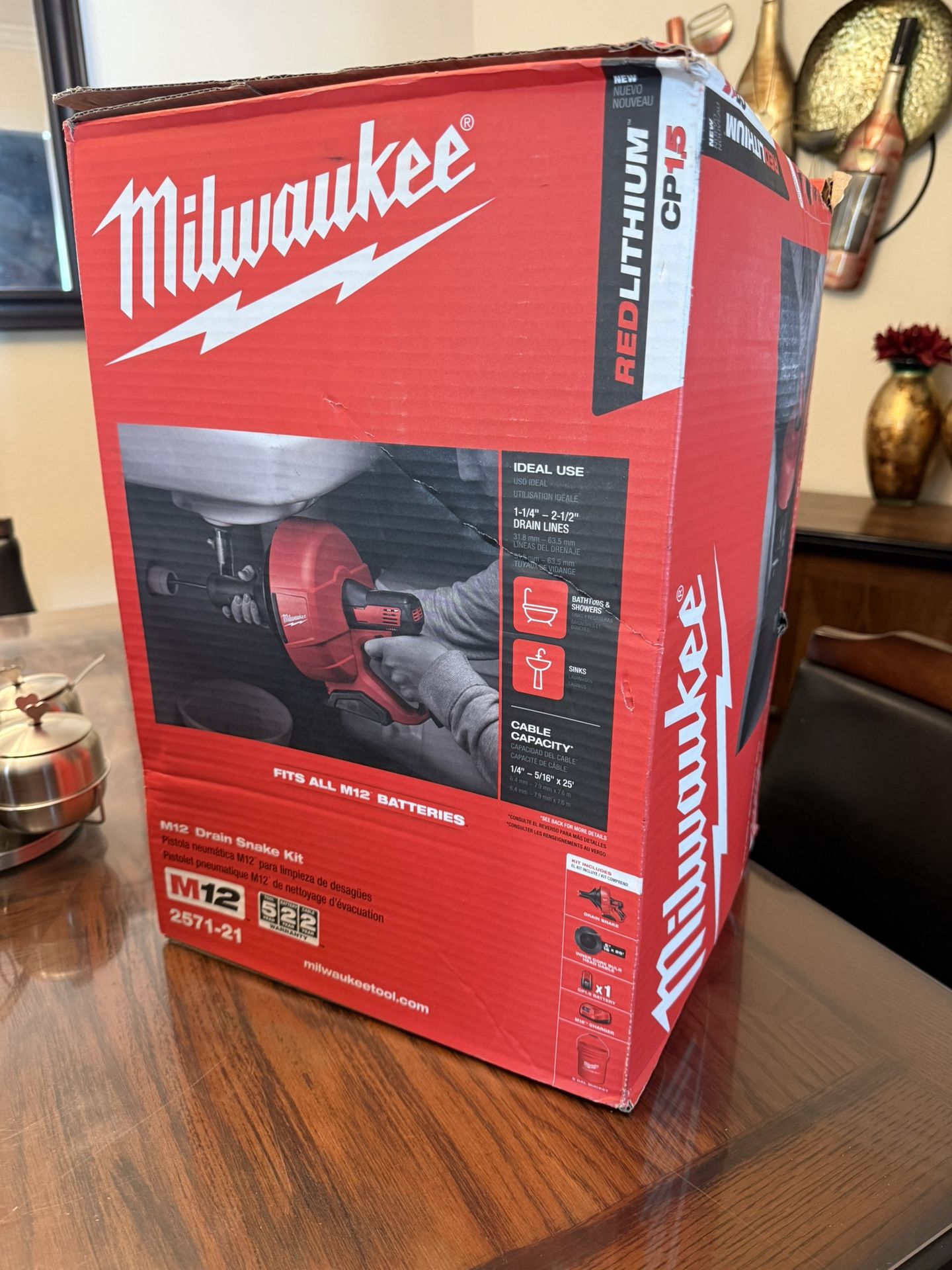 New Milwaukee M 12 Drain Snake Kit