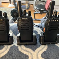 Three CB Walker Talkie Radios With Chargers