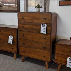 Robyn Mid  Century Modern Bedroom Set Queen or King Bed Dresser Nightstand and Mirror With İnterest Free Payment Options 